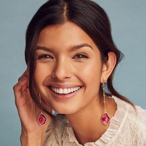 Kendra Scott Charmian Gold Drop Earrings in Berry